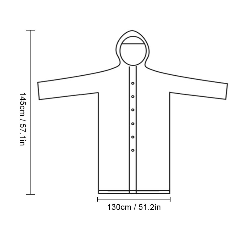 Generic - Reusable Hooded Raincoat Blue - Image 1