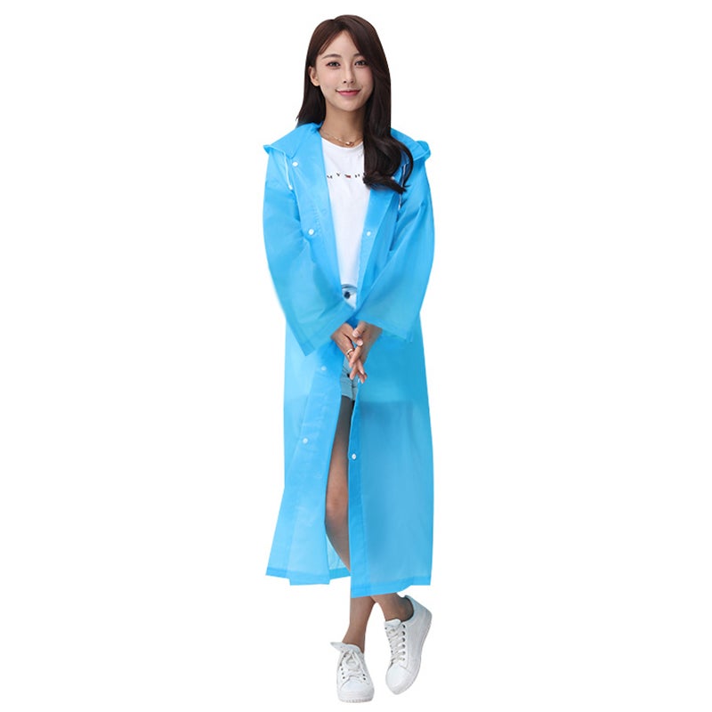 Generic - Reusable Hooded Raincoat Blue - Image 1