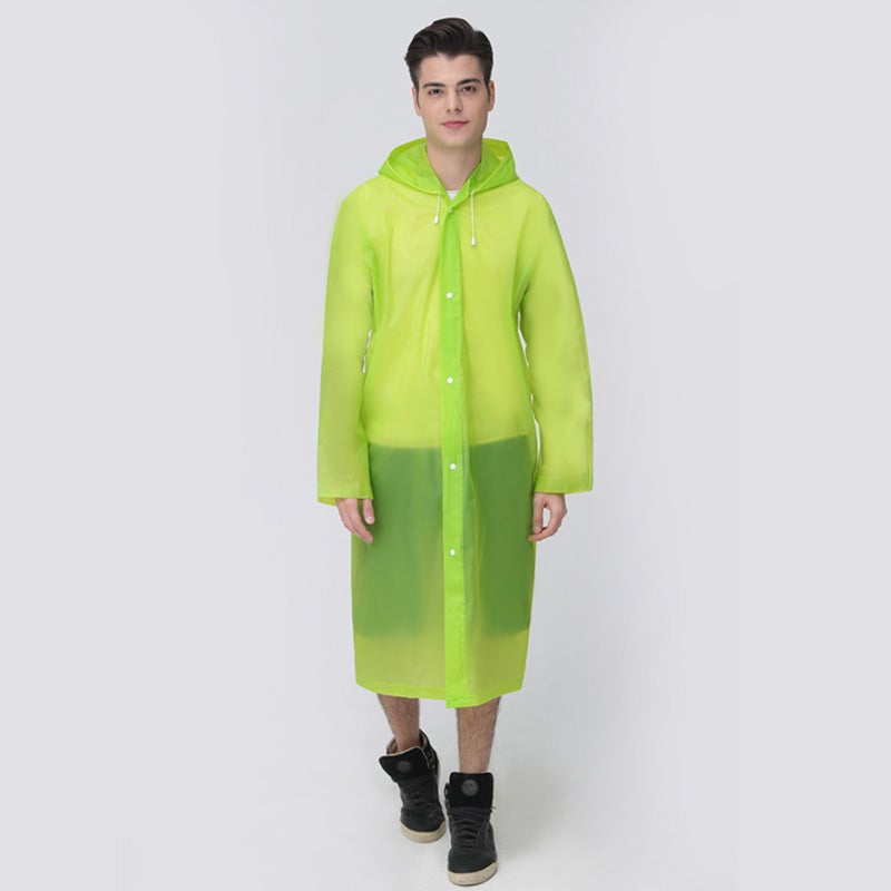 EVA Hooded Raincoat Light Green - Image 5