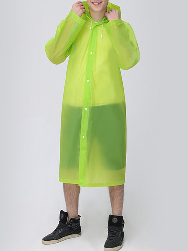EVA Hooded Raincoat Light Green - Image 4