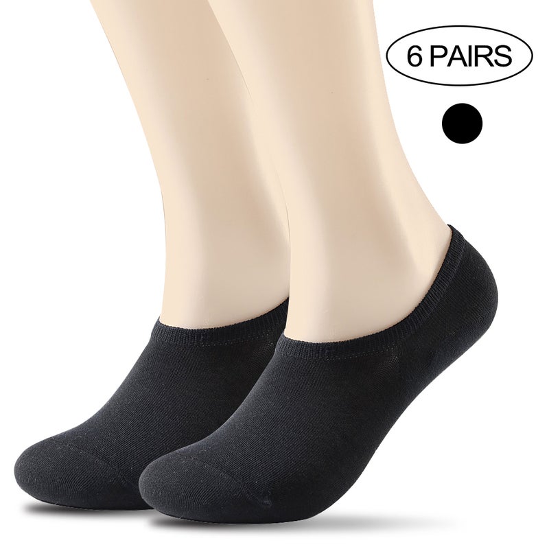 6 Pairs Of Invisible Boat Socks Black  - Image 3