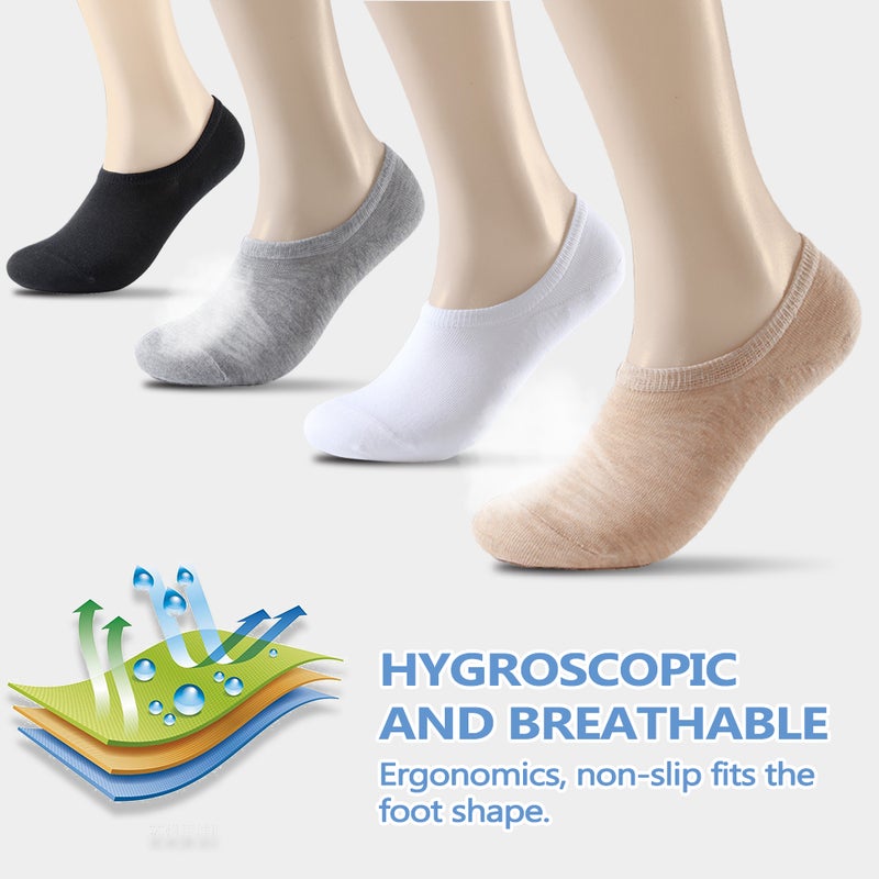6 Pairs Of Invisible Boat Socks Black  - Image 4