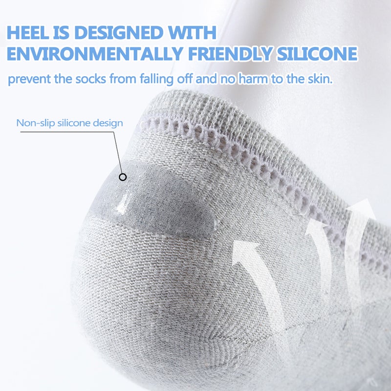 6 أزواج من الجوارب الخفية بتصميم تحت الكاحل أسود - Image 3