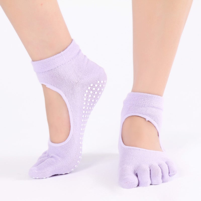 Anti-Slip Yoga Socks Light Purple  - Image 4