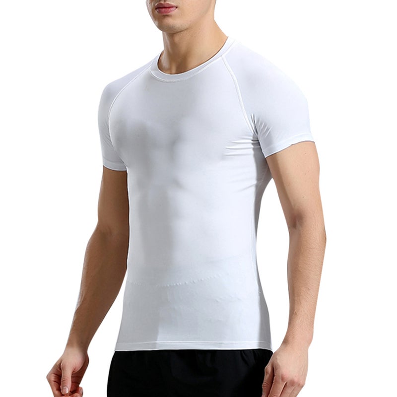 Solid Crew Neck T-Shirt White  - Image 5