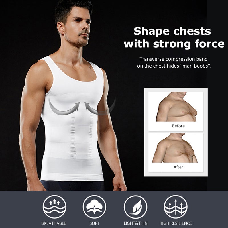 Tight Fitting Belly Chest Slimming Vest White