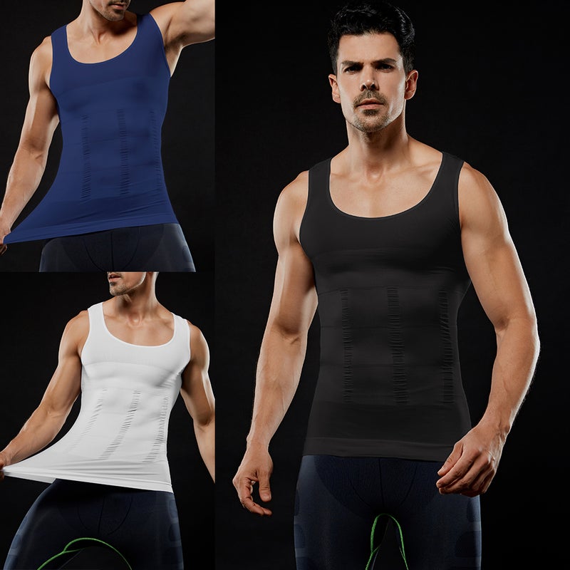 Tight Fitting Belly Chest Slimming Vest White  - Image 5