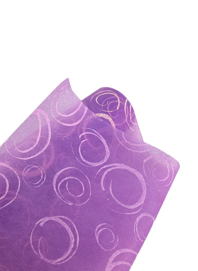 Glitter French Non-Woven Wrapping Paper Purple - Image 2