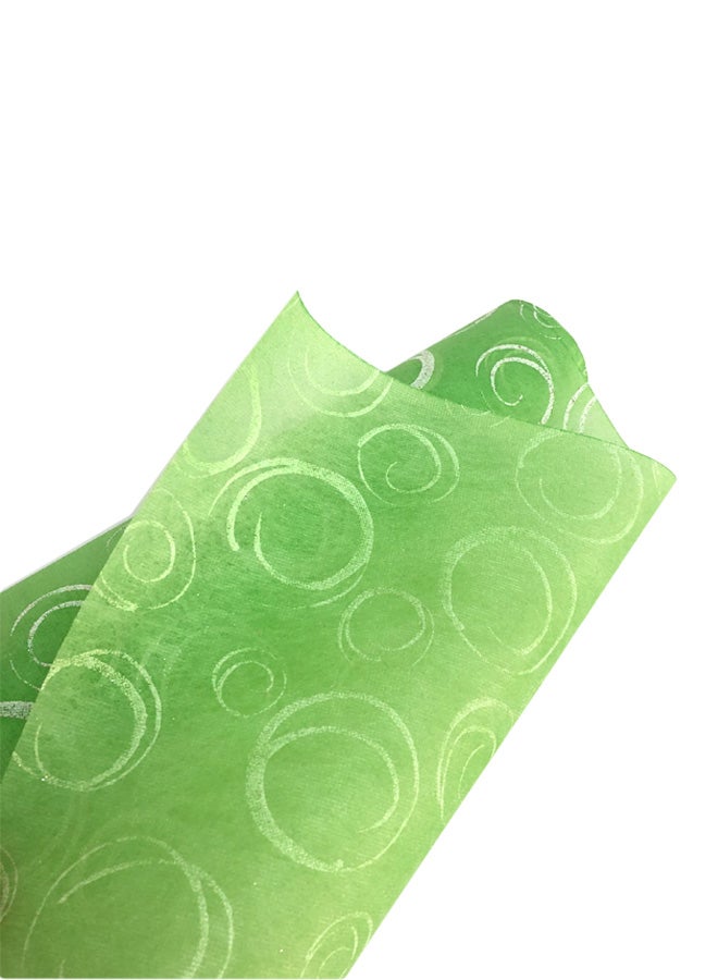 Glitter French Non-Woven Wrapping Paper Green - Image 2