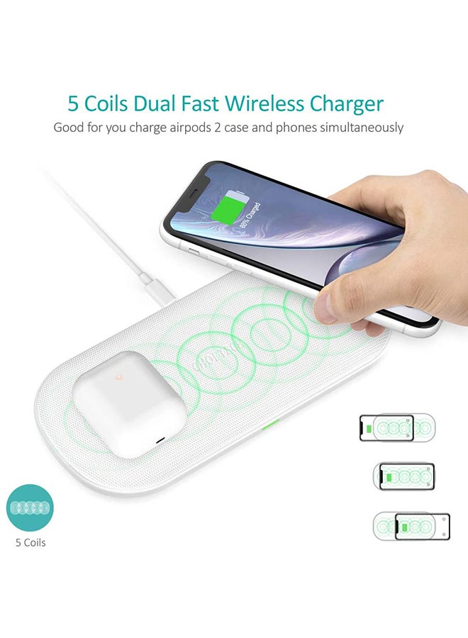 CHOETECH 5 Coils Fast Wireless Charging Pad White - Image 2