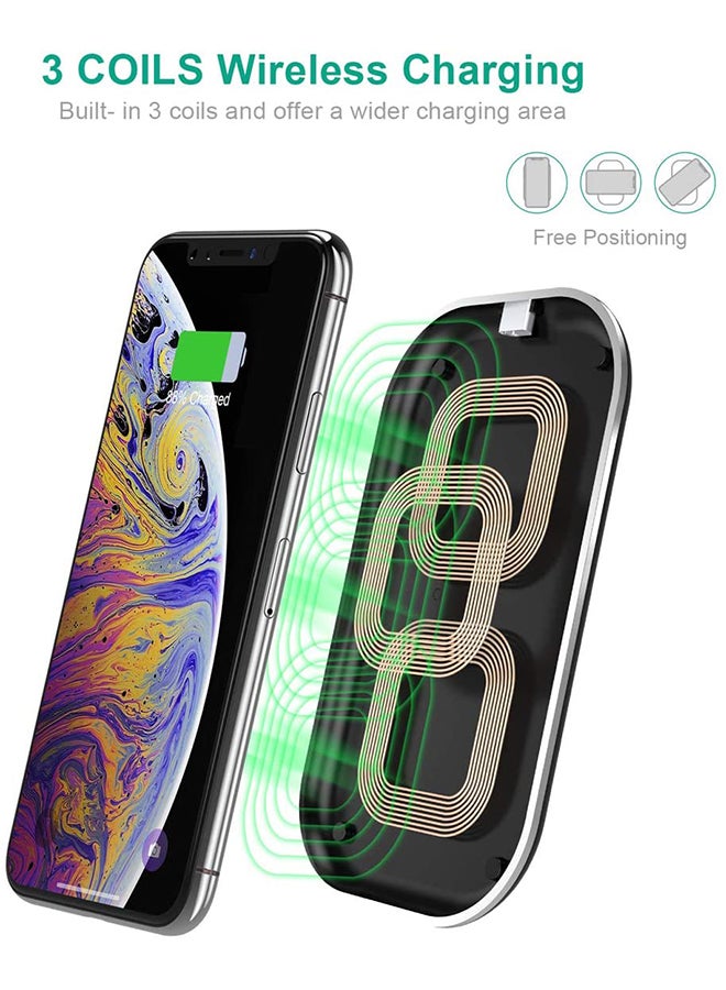 CHOETECH 3 Coils Qi Wireless Charging Pad Black - Image 2