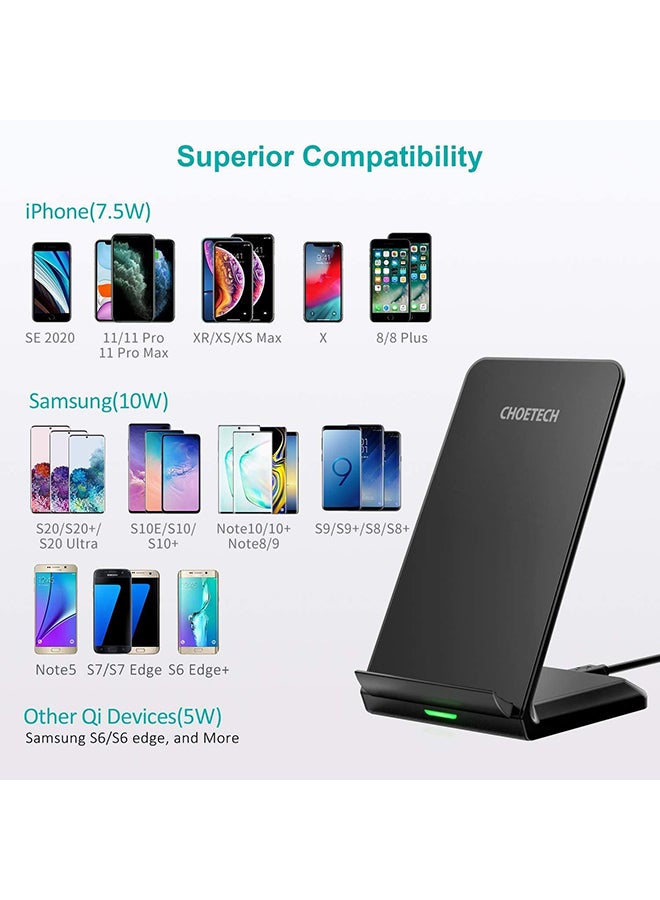 CHOETECH Fast Qi Wireless Charger Black - Image 2