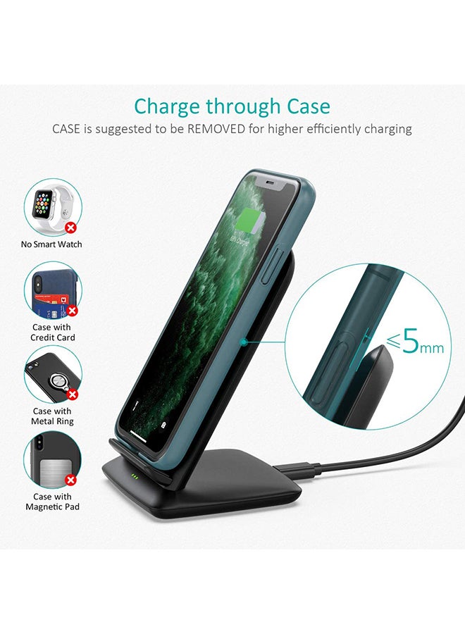 CHOETECH Wireless Charger With Adapter Black - Image 5