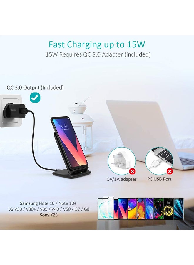 CHOETECH Wireless Charger With Adapter Black - Image 2