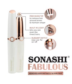 SONASHI 2-Piece Fabulous Facial And Brows Epilator Set SLD-822 + SLD-823 Bundle White/Rose Gold  - Image 5