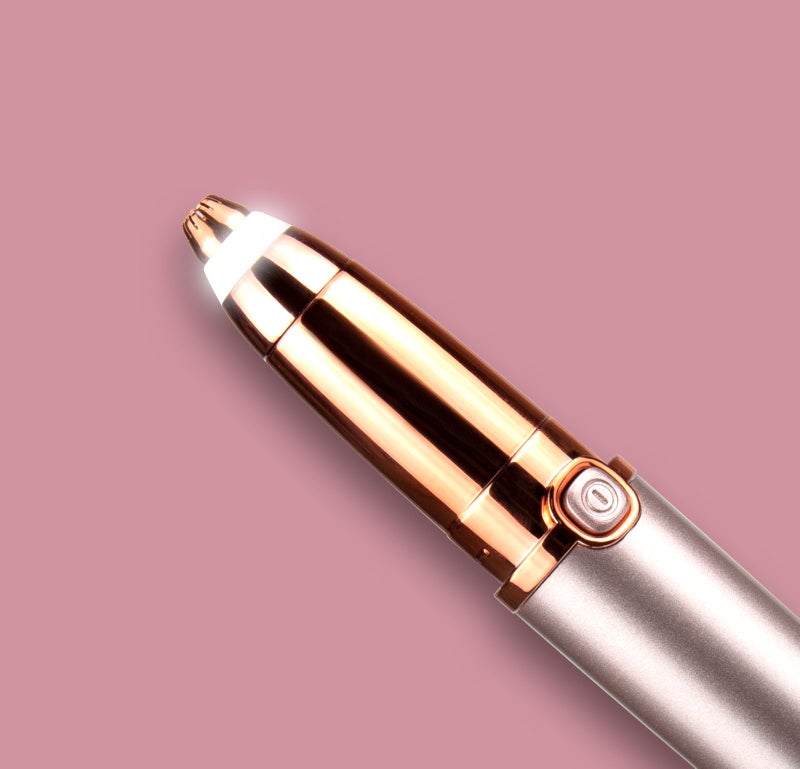 SONASHI - Eye Brow Remover  Instant Painless Remover With Finishing Touch Wireless Facial Eye Brow Remover With Gold Plated Head Facial Epilator Pen With LED Light SLD-823 Rose/Gold - Image 1