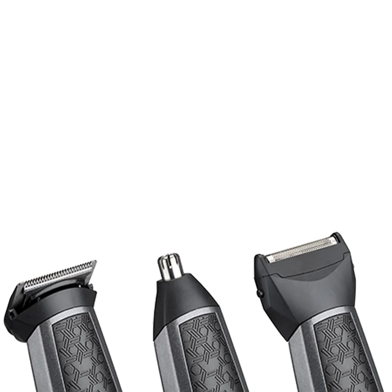babyliss Carbon Titanium 10-in-1 Multi Trimmer For Men | 200 grams Lightweight Design | High Power 60 Minutes Cordless Use | Attachments For Multiple Body Hair Trim & Washable Heads | MT727SDE Grey/Black