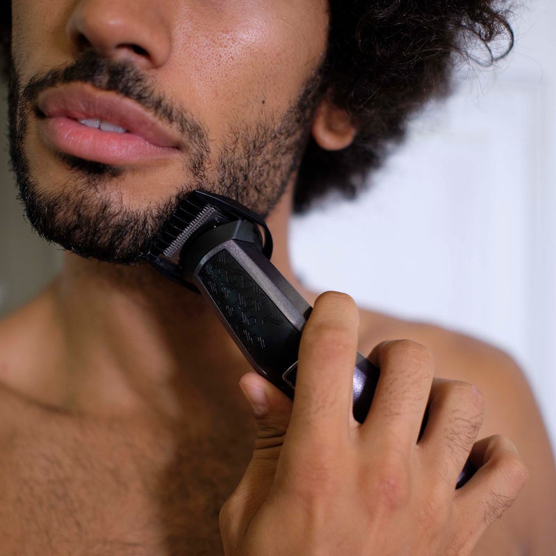 babyliss - Carbon Titanium 10-in-1 Multi Trimmer For Men | 200 grams Lightweight Design | High Power 60 Minutes Cordless Use | Attachments For Multiple Body Hair Trim & Washable Heads | MT727SDE Grey/Black - Image 1
