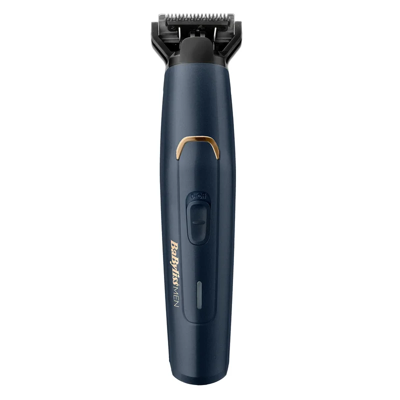 babyliss Body Groomer For Men - Versatile Body Grooming Options With Long Battery Life Three Comb Attachments Included Precise Trimming Performance And 8 Hour Charge 70 Min Run Time - BG120SDE, Navy Blue Black/Gold