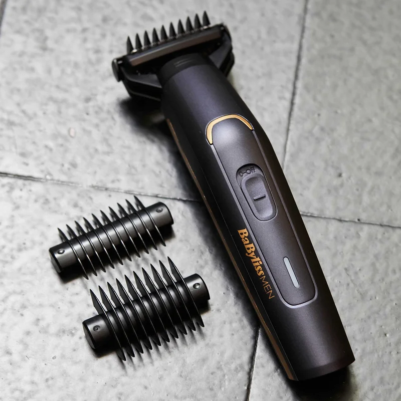 babyliss Body Groomer For Men - Versatile Body Grooming Options With Long Battery Life Three Comb Attachments Included Precise Trimming Performance And 8 Hour Charge 70 Min Run Time - BG120SDE, Navy Blue