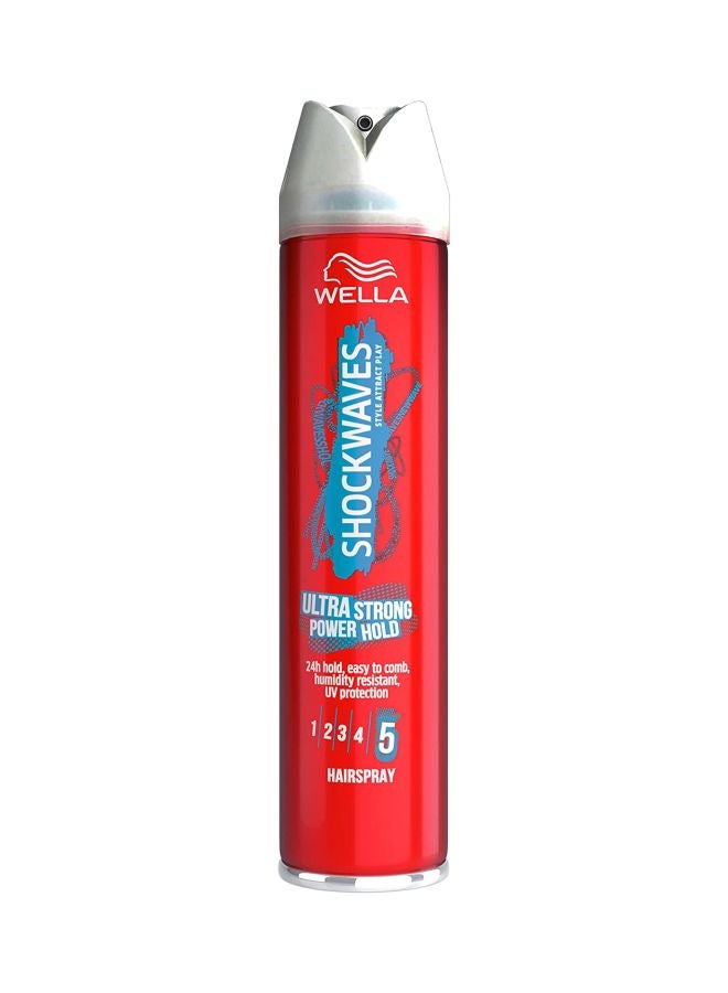 WELLA Shockwaves Ultra Strong Power Hold Hairspray 250ml  - Image 1