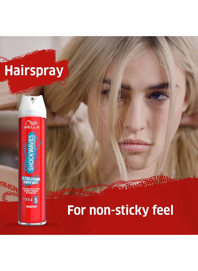 WELLA Shockwaves Ultra Strong Power Hold Hairspray 250ml  - Image 4