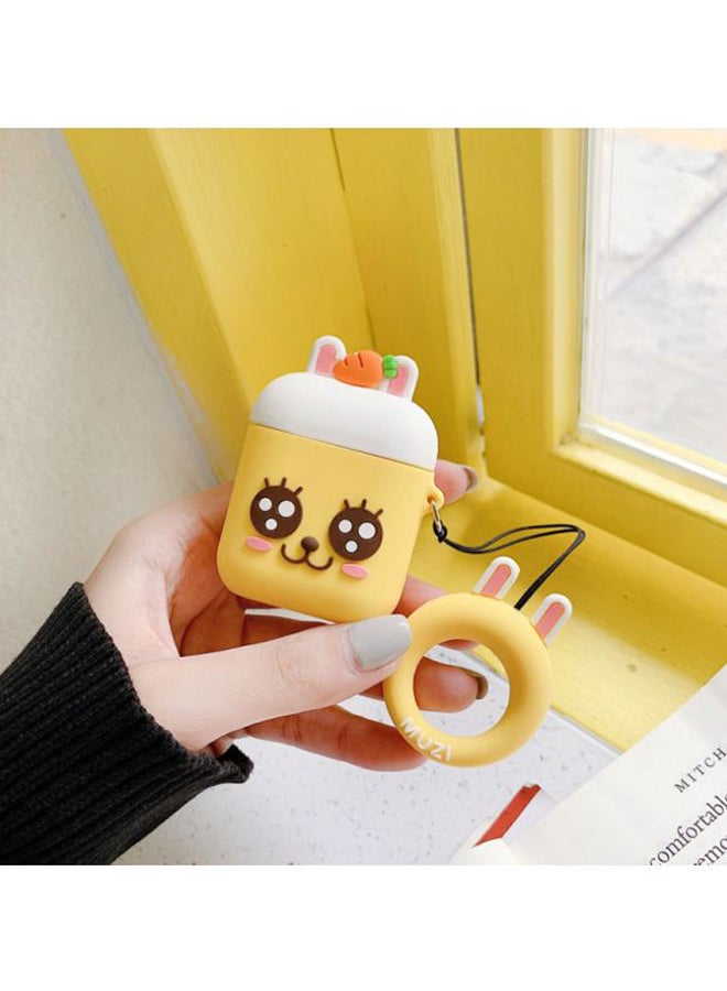 بيوينتي علبة شحن بتصميم رسومات كرتونية لسماعات أبل آيربودز الجيل 1/ 2 أصفر/أبيض/برتقالي - Image 2