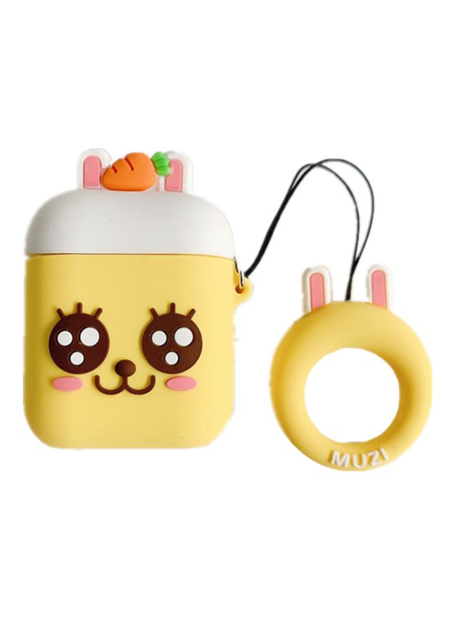 بيوينتي علبة شحن بتصميم رسومات كرتونية لسماعات أبل آيربودز الجيل 1/ 2 أصفر/أبيض/برتقالي - Image 1