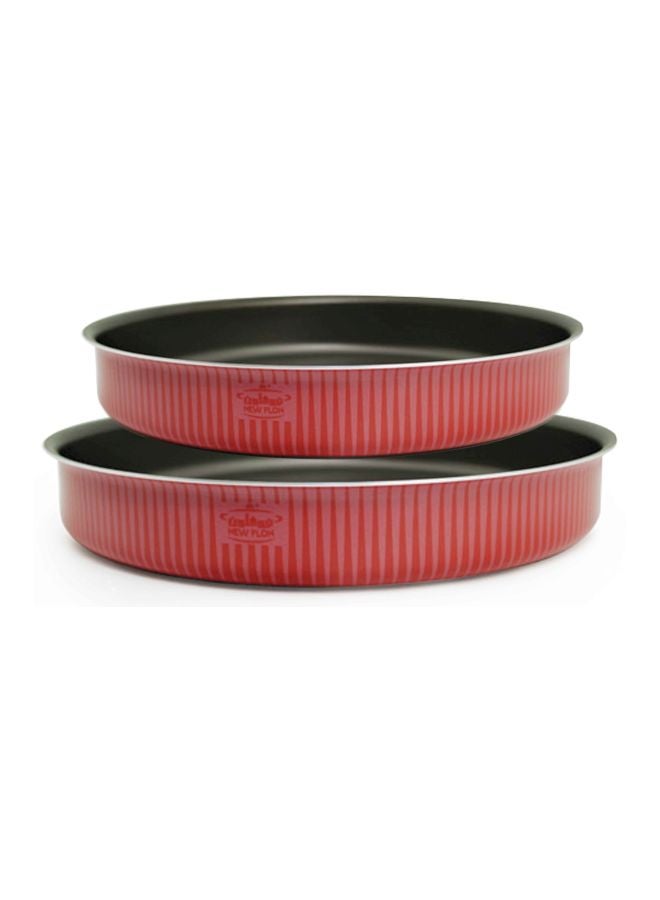 Newflon 2-Piece Round Oven Dish Set Red 34, 38cm