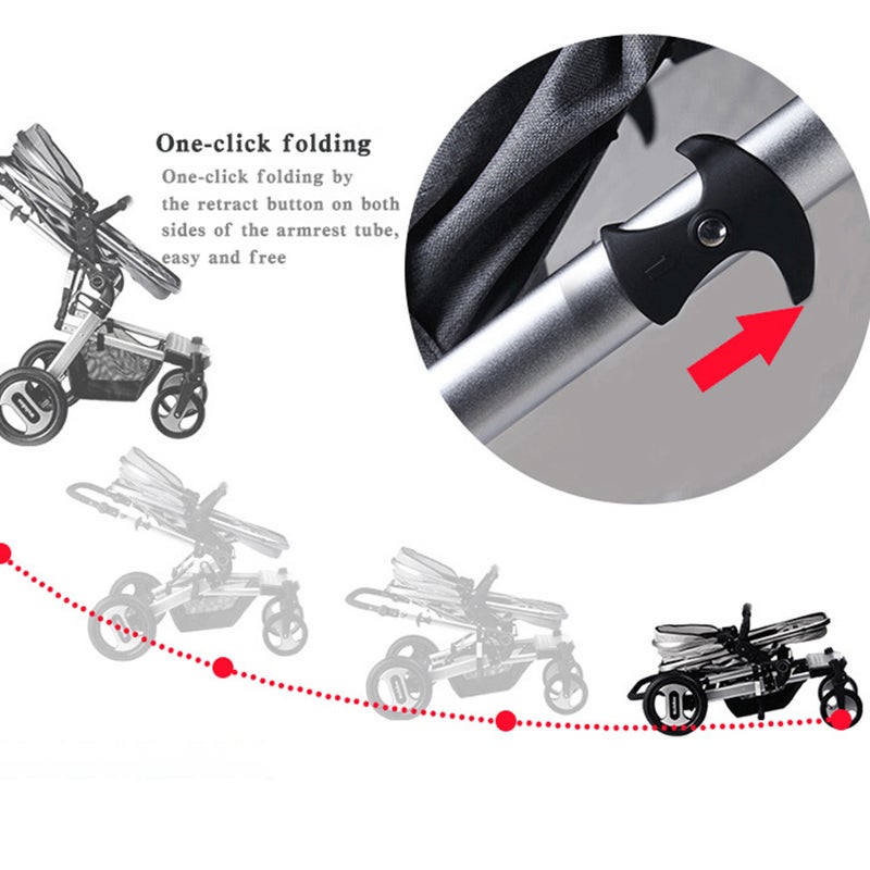 كيدل عربة أطفال هاي فيو بلون بيج/ أسود - Image 4