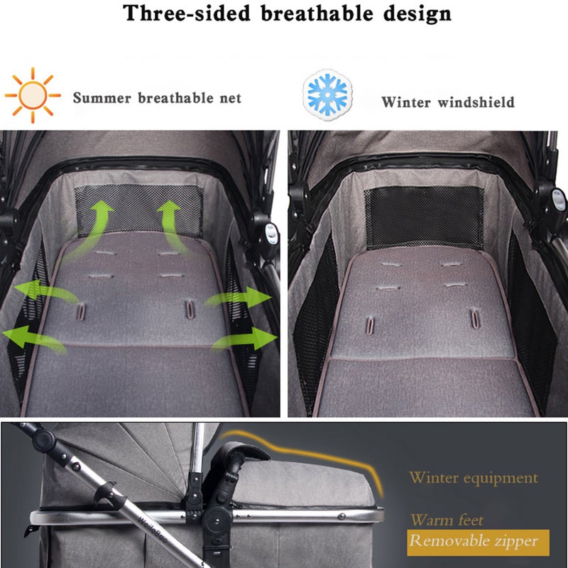 كيدل عربة أطفال هاي فيو بلون بيج/ أسود - Image 2