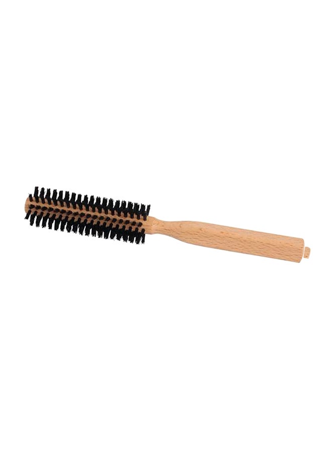 Small Round Beechwood Hairbrush Black/Brown - Image 1