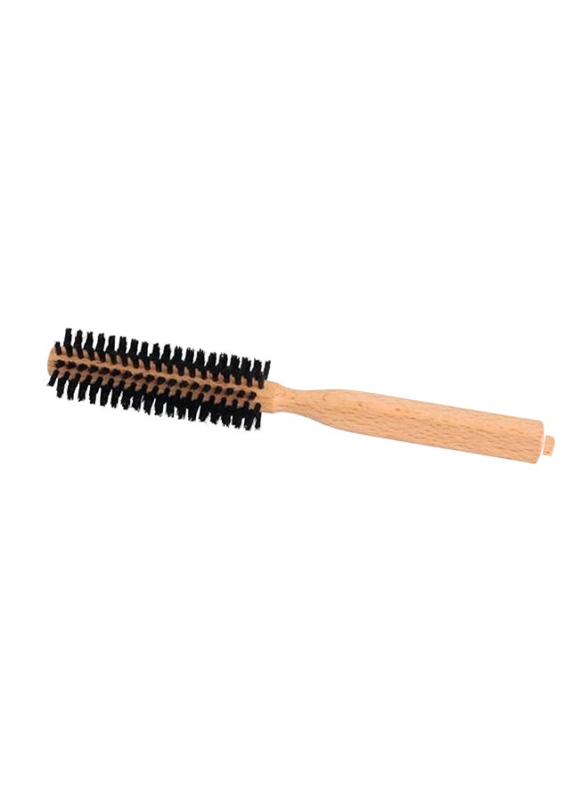 Small Round Beechwood Hairbrush Black/Brown - Image 3