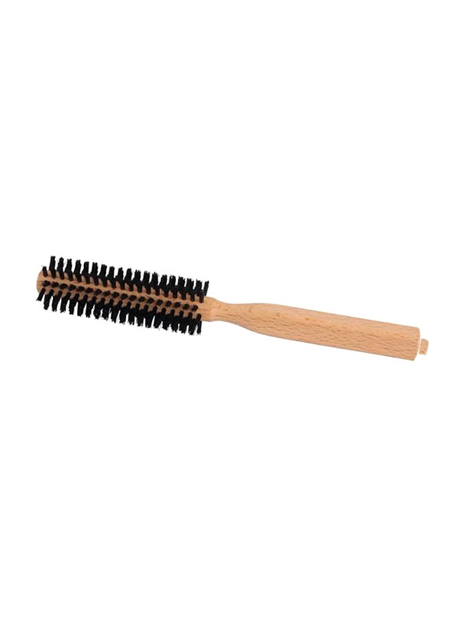 Small Round Beechwood Hairbrush Black/Brown - Image 2