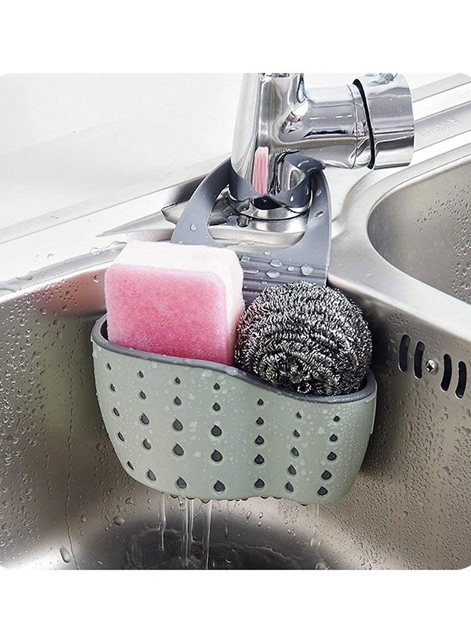 Sink Shelf Soap Sponge Drain Rack Grey 22cm - Image 2