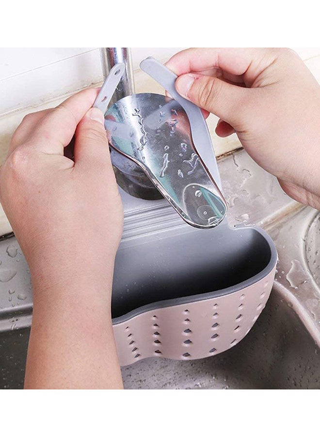 Sink Shelf Soap Sponge Drain Rack Grey 22cm - Image 3