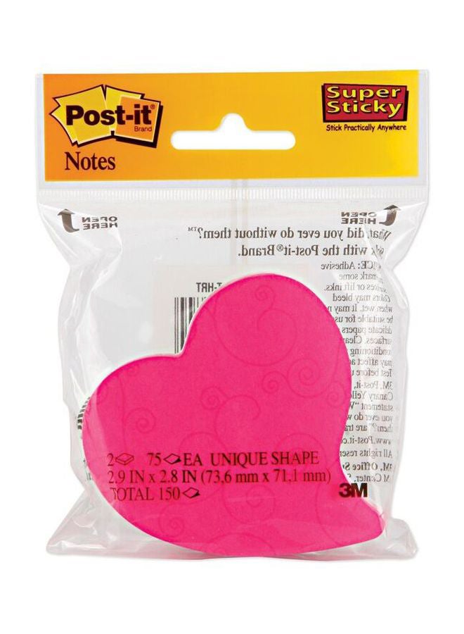 3M 150-Piece Heart Shaped Post-It Sticky Notes Pink - Image 2