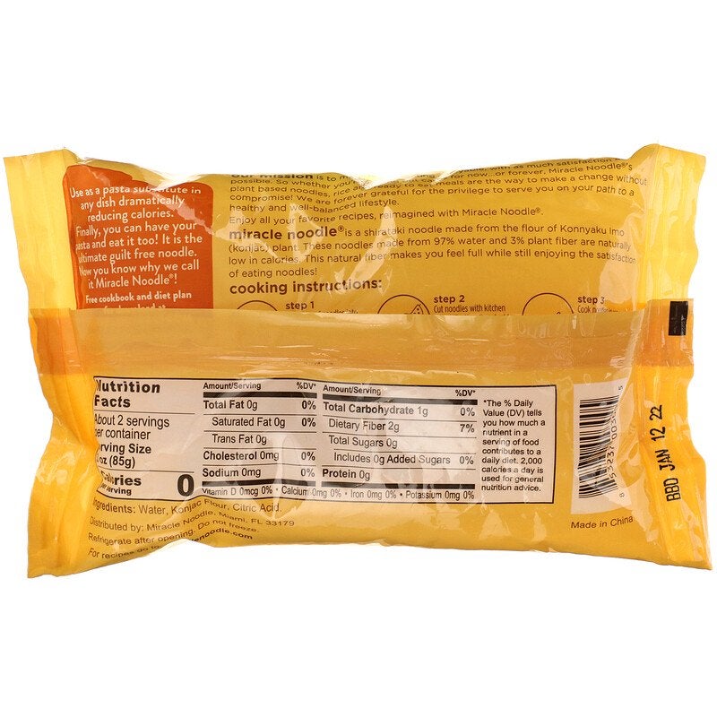 Miracle Noodle Shirataki Konjac Pasta 200grams - Image 2