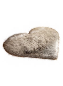 EHOME Heart Shaped Anti Skid Soft Fabric Carpet Beige 30x40cm 