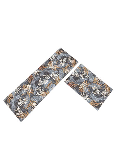 1-Piece Luxurious Modern Leaf Pattern Rectangular Anti-Slip Living Room Carpet Multicolour 40x60cm