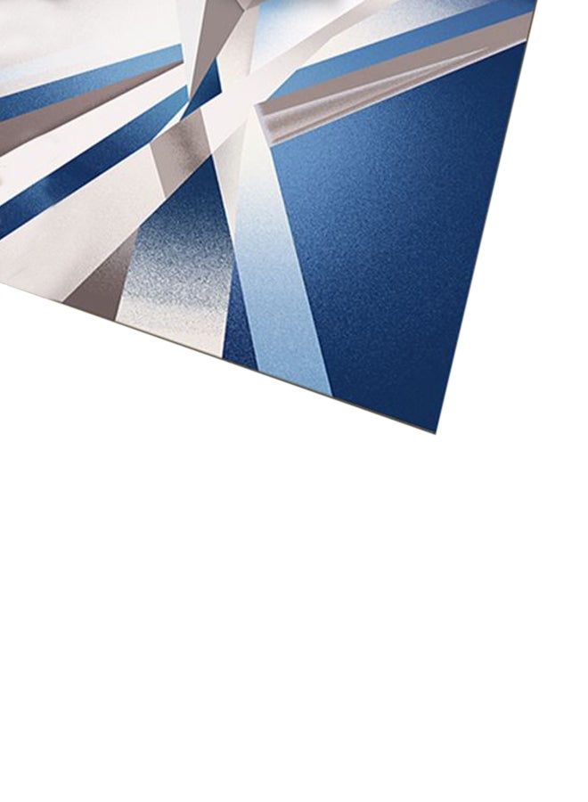 3D Geometric Pattern Living Room Carpet Blue/White/Grey 50x80cm