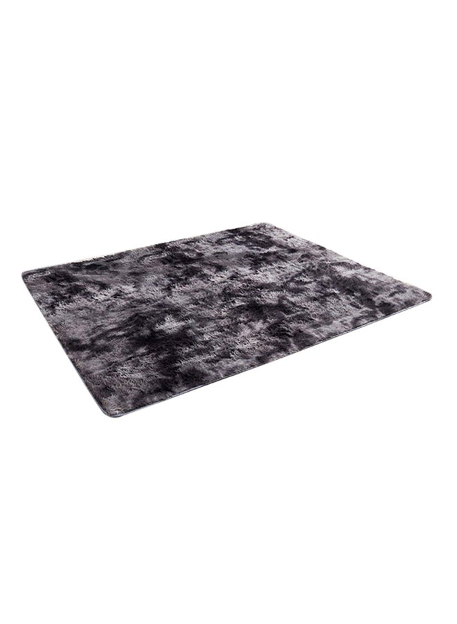 Ultra Soft Tie-Dye Style Rectangle Shape Fluffy Carpet Dark Grey 30 x 20cm