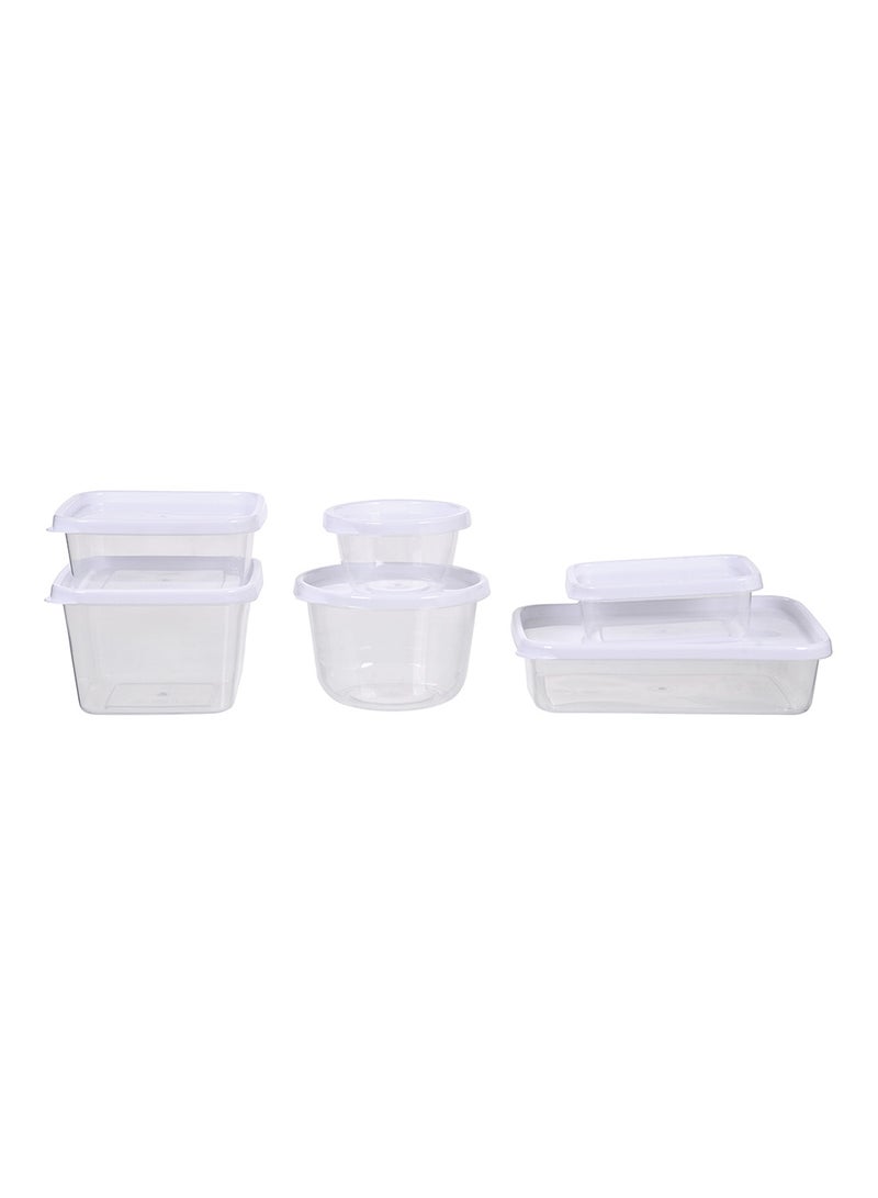 Amal 17 Piece Plastic Food Container Set - Spill Proof Lids - Food Storage Box - Storage Boxes - Kitchen Cabinet Organizers - White White 17-Piece - Image 4