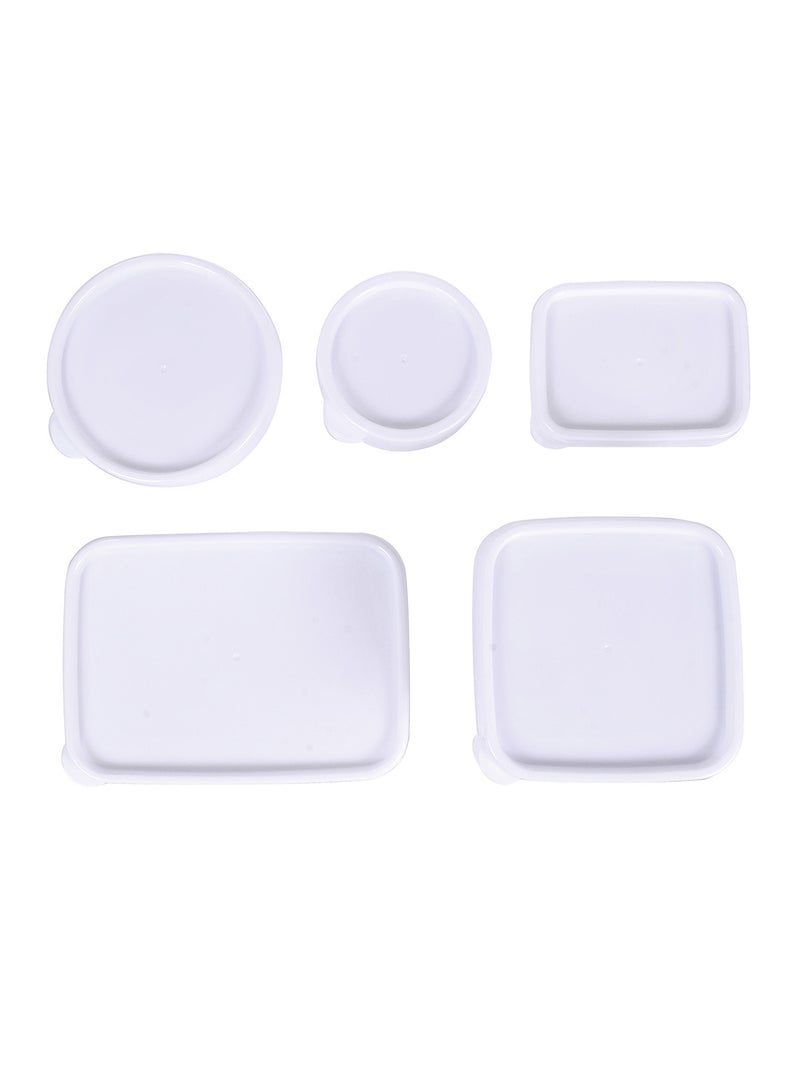 Amal 17 Piece Plastic Food Container Set - Spill Proof Lids - Food Storage Box - Storage Boxes - Kitchen Cabinet Organizers - White White 17-Piece - Image 3