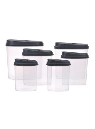 6 Piece Plastic Food Container Set - Easy Pour Lids - Food Storage Box - Storage Boxes - Kitchen Cabinet Organizers - Grey Grey 6-Piece - v1600256270/N38844650A_1