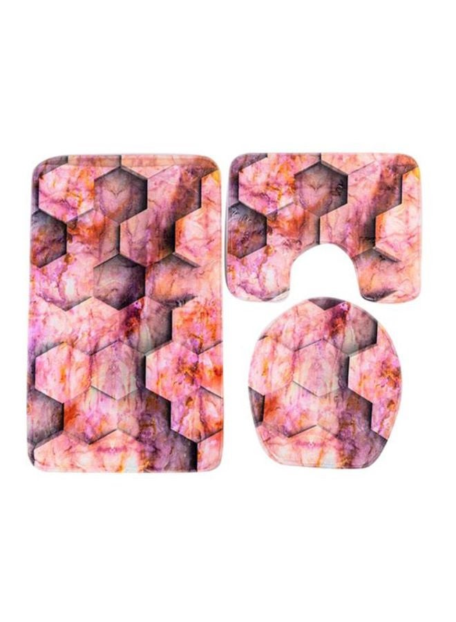 Home Concept 3-Piece Bathroom Anti Slip Pedestal Set Pink 