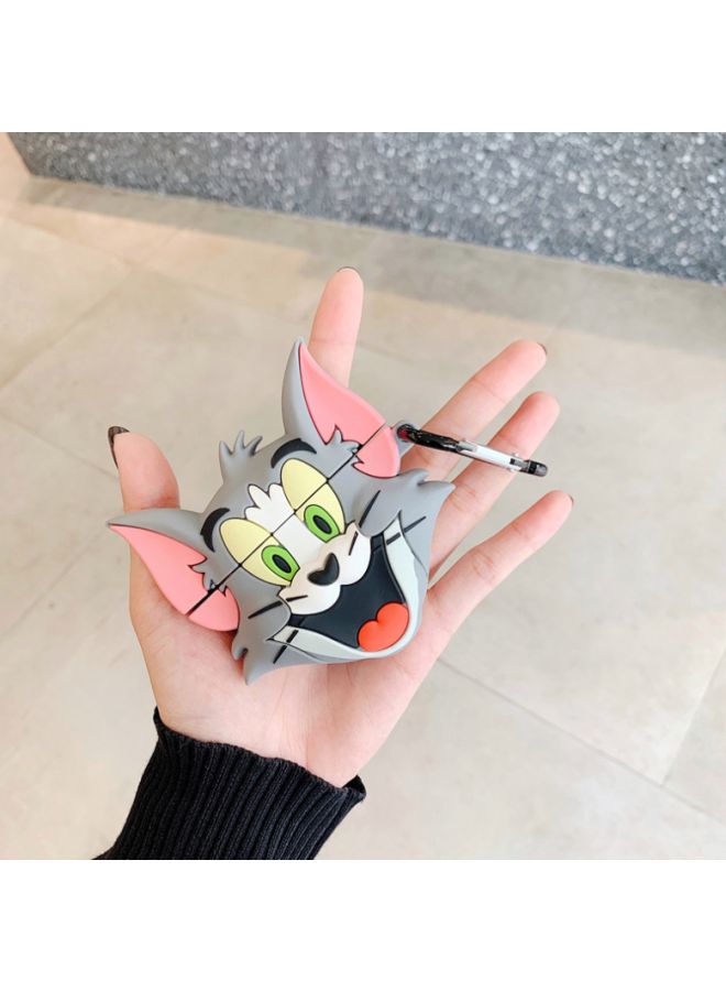 Beauenty - 3D Cute Cartoon Themed Protective Case Cover For Apple AirPods 1/2 Grey/Pink/White - Image 1