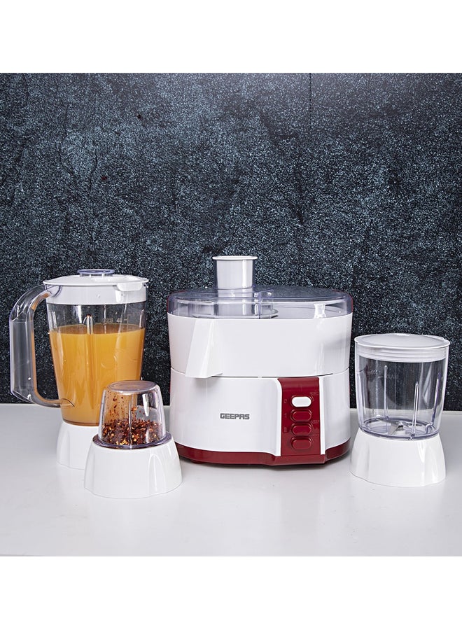GEEPAS - 4-In-1 Food Processor 600W 1500.0 ml 600.0 W GSB9890 White/Clear/Red - Image 1