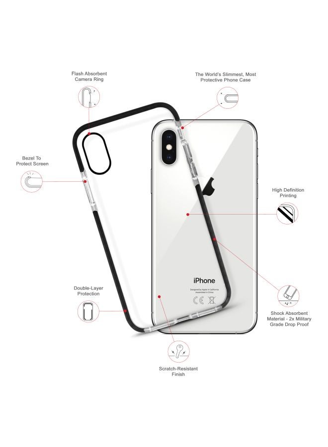 Stylizedd Impact Pro Series Thinking Printed Case Cover For Apple iPhone XS/X Black/White - Image 2