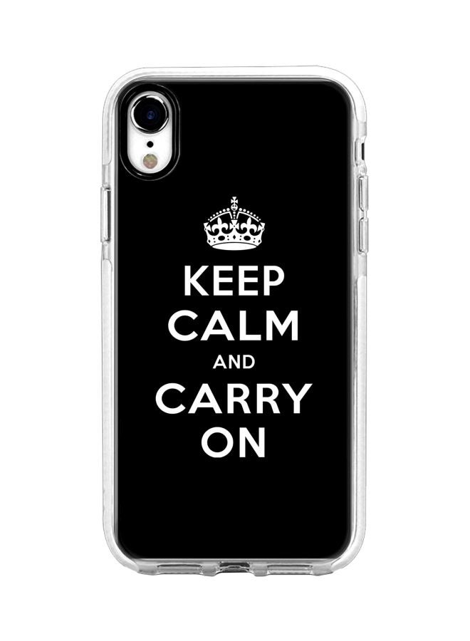 Stylizedd Impact Pro Series Keep Calm And Carry On Printed Case Cover For Apple iPhone XR Black/White  - Image 1